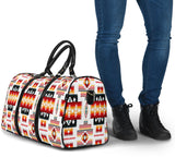 GB-NAT00075 White Tribes Pattern Native Travel Bag