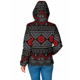 GB-NAT00595 Tribe Design Native Women's Padded Hooded Jacket