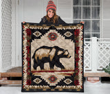 GB-NAT00900 Bear Pattern Native American Premium Quilt