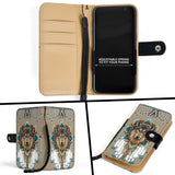 WPC0006 Wolf Tribe Design Native American Wallet Phone Case