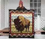 GB-NAT00901 Bison Pattern Native American Premium Quilt