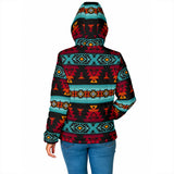 GB-HW0011313 Turtle Pattern Native American Women's Padded Hooded Jacket