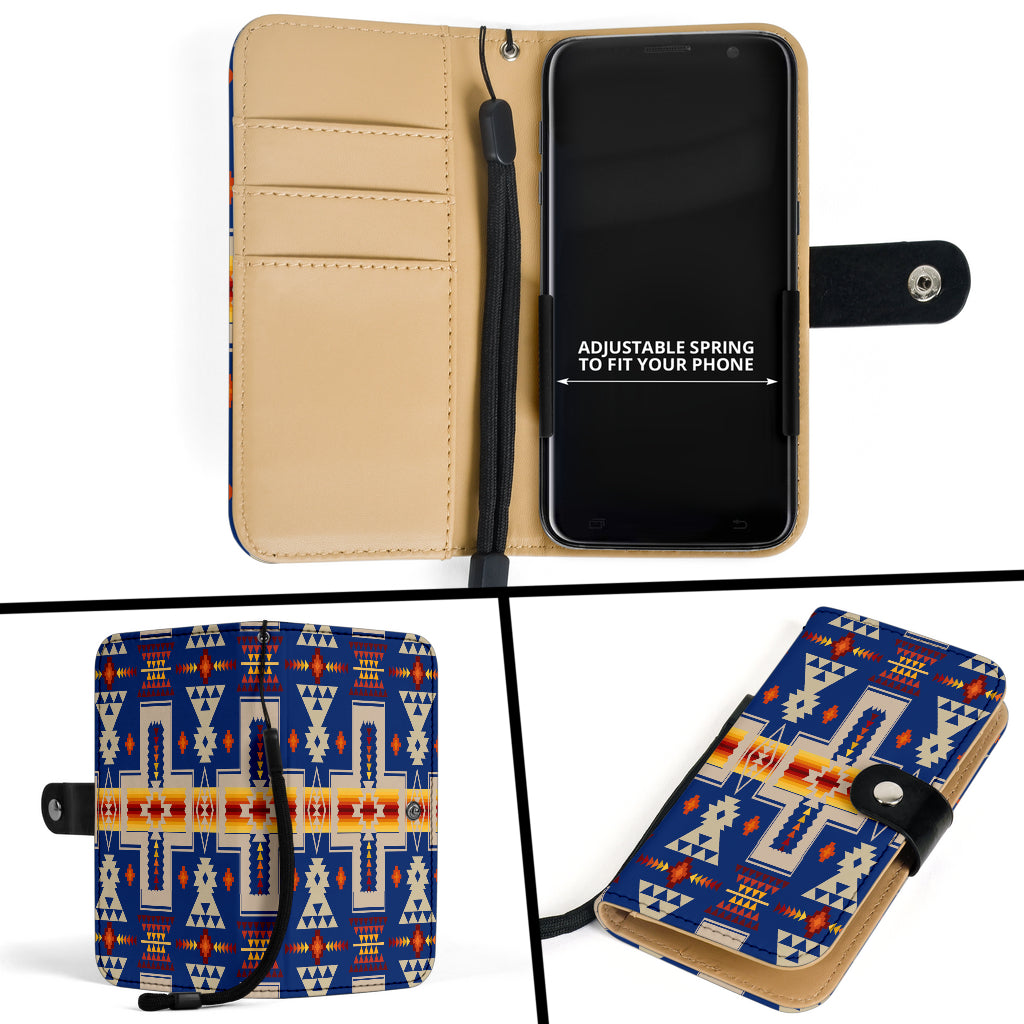 Powwow Storegb nat00062 04 navy tribe design native american wallet phone case new