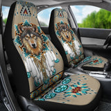 CSA-00228 Wolf Pattern Native American Car Seat Cover