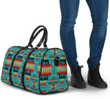 GB-NAT00046-01 Blue Tribes Pattern Native Travel Bag