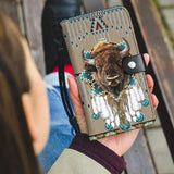 WPC0007 Bison Tribe Design Native American Wallet Phone Case