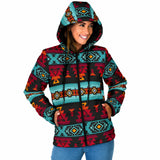 GB-HW0011313 Turtle Pattern Native American Women's Padded Hooded Jacket