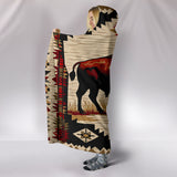 QLT-0015 Bison Pattern Native Hooded Blanket