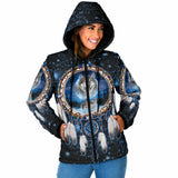 GB-NAT00010 Pattern Native American Women's Padded Hooded Jacket