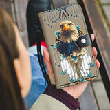 WPC0005 Eagle Tribe Design Native American Wallet Phone Case