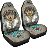 CSA-00228 Wolf Pattern Native American Car Seat Cover