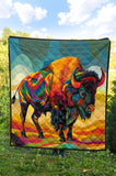 QLT-0016 Bison Pattern Native American Premium Quilt