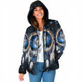 GB-NAT00010 Pattern Native American Women's Padded Hooded Jacket