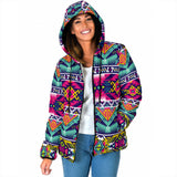 GB-NAT00071 Full Color Thunder Bird  Women's Padded Hooded Jacket