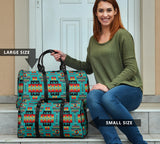 GB-NAT00046-01 Blue Tribes Pattern Native Travel Bag