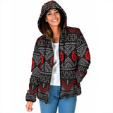 GB-NAT00595 Tribe Design Native Women's Padded Hooded Jacket