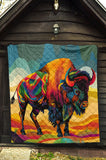 QLT-0016 Bison Pattern Native American Premium Quilt