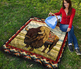 GB-NAT00901 Bison Pattern Native American Premium Quilt