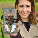 WPC0007 Bison Tribe Design Native American Wallet Phone Case