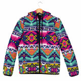 GB-NAT00071 Full Color Thunder Bird  Women's Padded Hooded Jacket