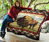 GB-NAT00901 Bison Pattern Native American Premium Quilt