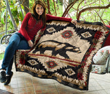 GB-NAT00900 Bear Pattern Native American Premium Quilt