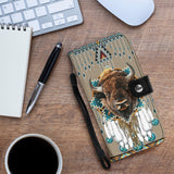 WPC0007 Bison Tribe Design Native American Wallet Phone Case