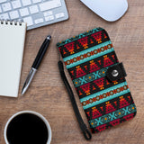 GB-HW0011313 Turtle Pattern Native American Wallet Phone Case