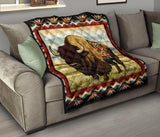 GB-NAT00901 Bison Pattern Native American Premium Quilt