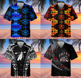 Powwow StoreGBHW001024 Tribe Design Native American Hawaiian Shirt 3D