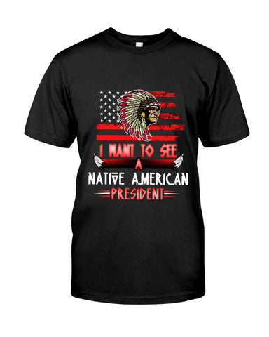 Powwow StoreI Want To See A Native American President Premium Fit Mens Tee