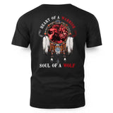 Heart Of A Warrior Soul Of A Wolf Red Unisex 2D T-Shirt - NAT240803-M004