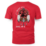 Heart Of A Warrior Soul Of A Wolf Red Unisex 2D T-Shirt - NAT240803-M004