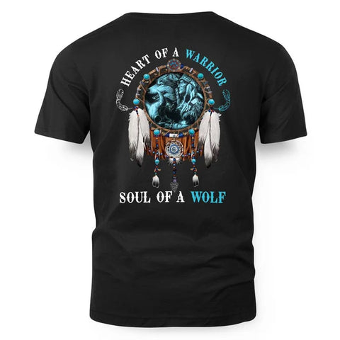 Heart Of A Warrior Soul Of A Wolf Blue 2D T-shirt - NAT240803-M001