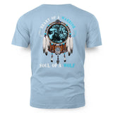 Heart Of A Warrior Soul Of A Wolf Blue 2D T-shirt - NAT240803-M001