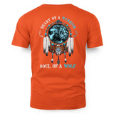 Heart Of A Warrior Soul Of A Wolf Blue 2D T-shirt - NAT240803-M001