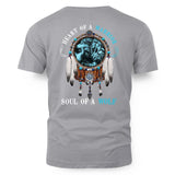 Heart Of A Warrior Soul Of A Wolf Blue 2D T-shirt - NAT240803-M001