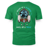 Heart Of A Warrior Soul Of A Wolf Blue 2D T-shirt - NAT240803-M001