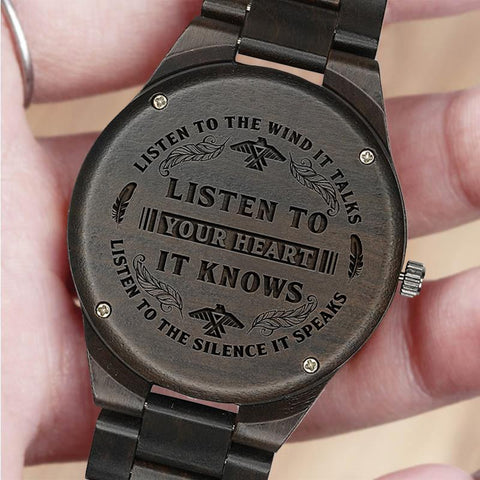 Listen To The Wind It Talks Native American Wood Watch - Powwow Store