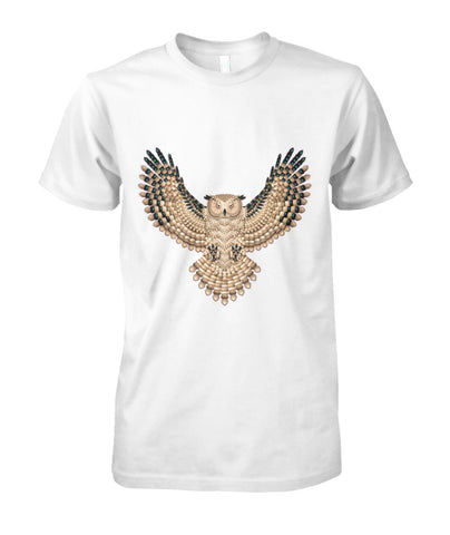 Powwow Store beadwork great horned owl t shirt vr01