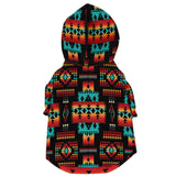 Black Native Tribes Pattern Native American Fashion Dog Zip-Up Hoodie - Powwow Store