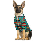 Blue Native Tribes Pattern Native American Fashion Dog Zip-Up Hoodie - Powwow Store