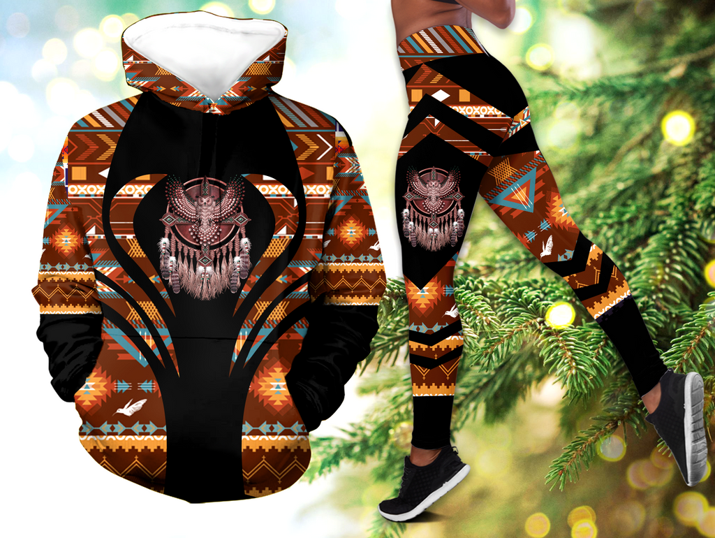 Powwow StoreHLS00317  Pattern Native 3D Hoodie Legging Set