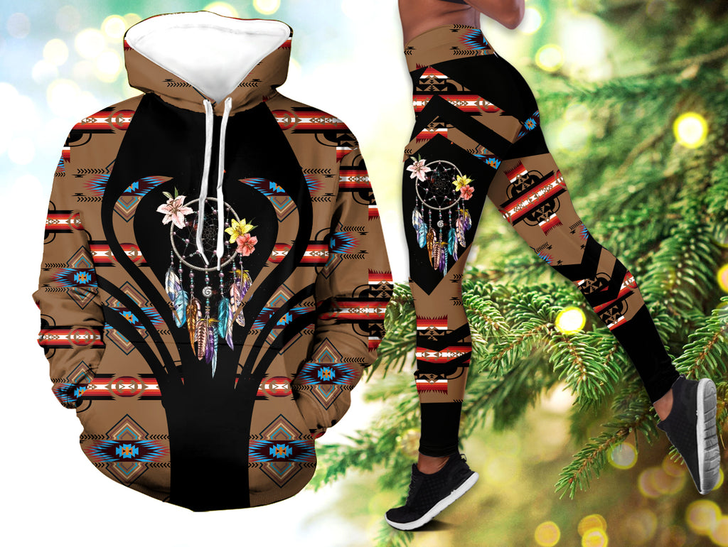 Powwow StoreHLS0091 Pattern  Native 3D Hoodie Legging Set