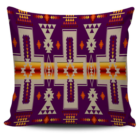 GB-NAT00062-09 Purple Tribe Design Native American Pillow Cover