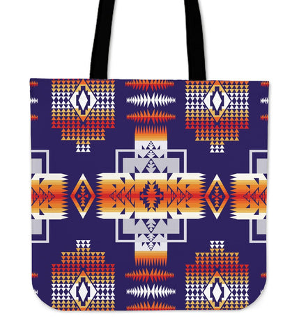 Purple Native Tribes Pattern Native American Tote Bag GB-NAT0004-TOTE01