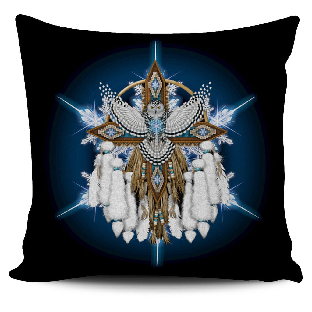 Snow Owl Dreamcatcher Native American Pillow Covers