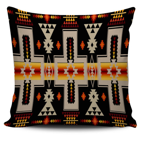 GB-NAT00062-01 Black Tribe Design Native American Pillow Cover