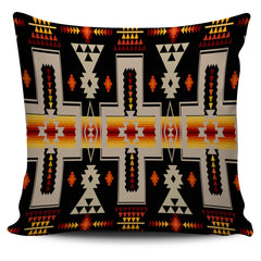 GB-NAT00062-01 Black Tribe Design Native American Pillow Cover - Powwow Store
