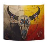 Bison Medicine Wheels Flag Native American Tapestry